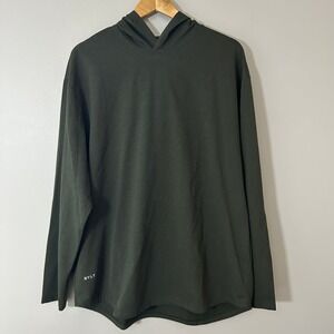 BYLT Hoodie Mens XXL Dark Olive Green Curved Hem Stretch Pullover Premium Basics